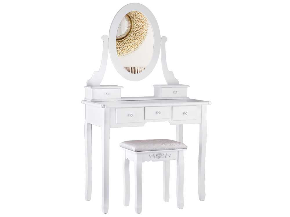Elegantiškas grožio staliukas, baltas
