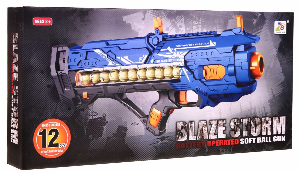 Blaze Storm didelis šautuvas su šoviniais, mėlynas