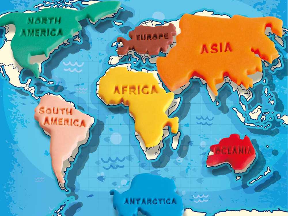 Edukacinis plastikinės masės rinkinys - pasaulio žemėlapis
