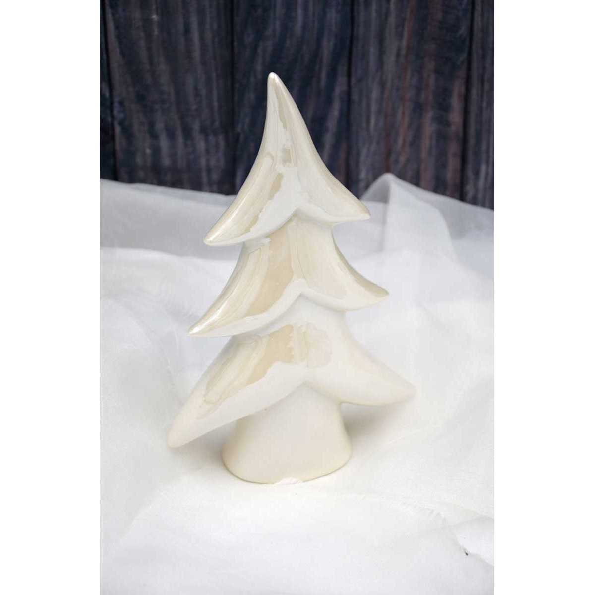 Kalėdinė dekoracija - Eglutė, balta, 8,5x3,5x12,5 