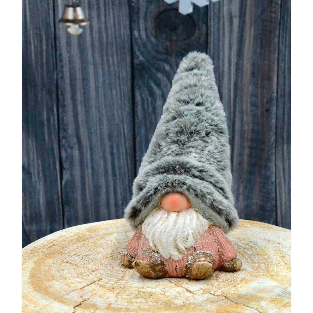 Kalėdinė dekoracija - Nykštukas su kepure, 8,5x7,5x17