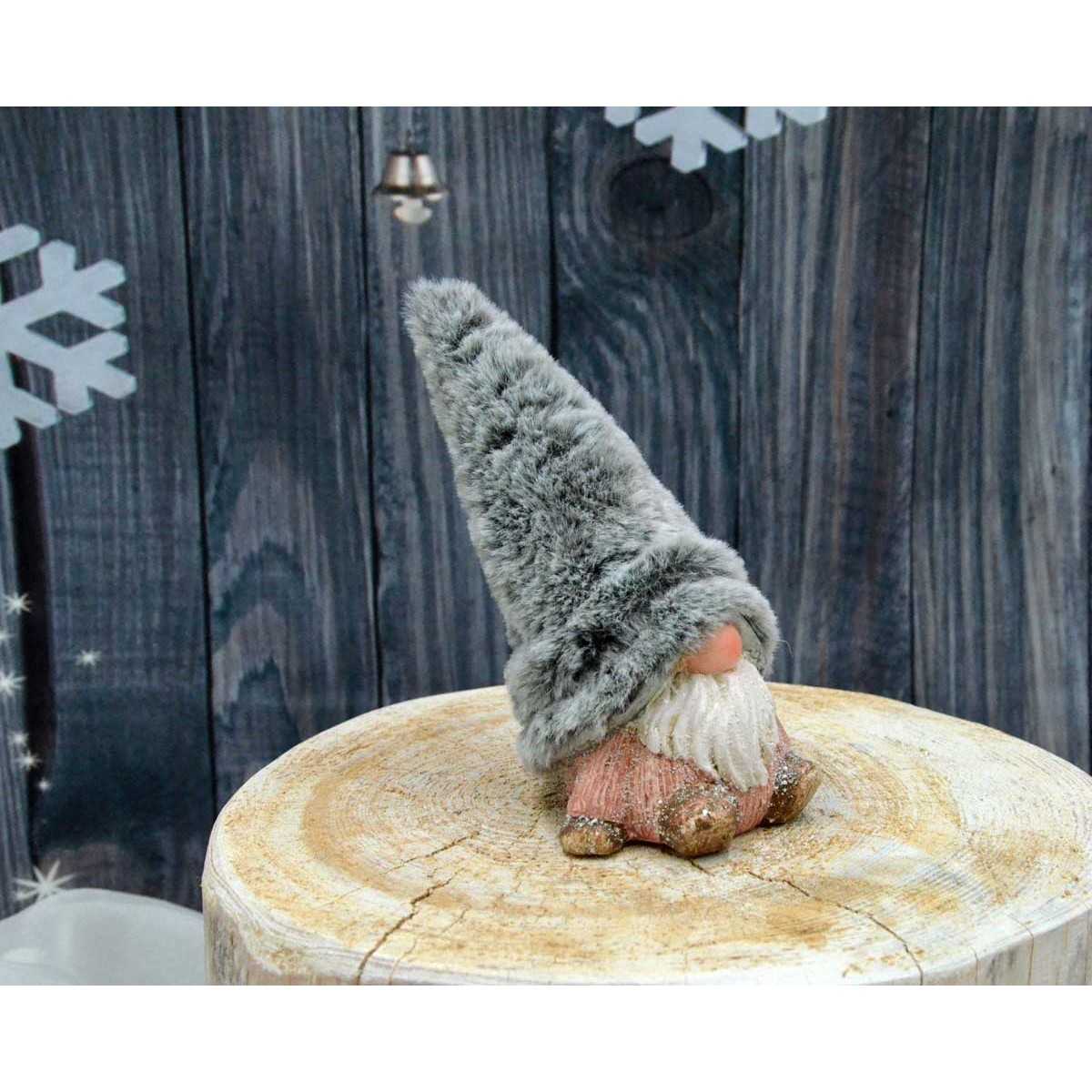 Kalėdinė dekoracija - Nykštukas su kepure, 8,5x7,5x17