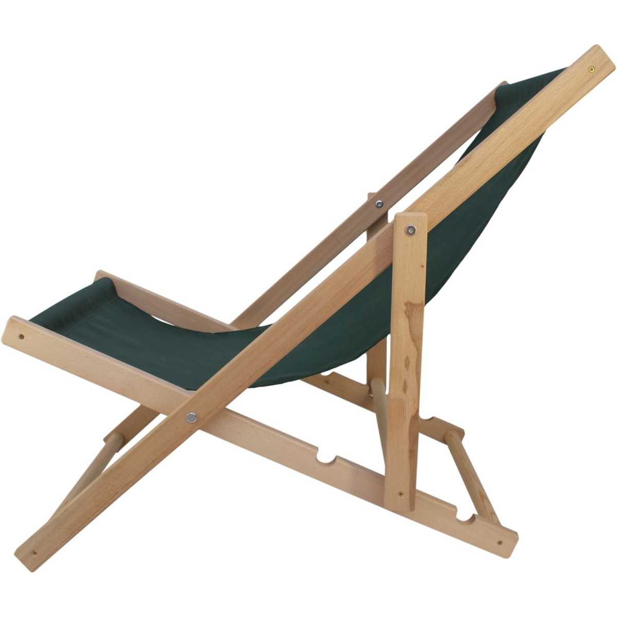 Sulankstoma medinė paplūdimio kėdė, kariškai žalia