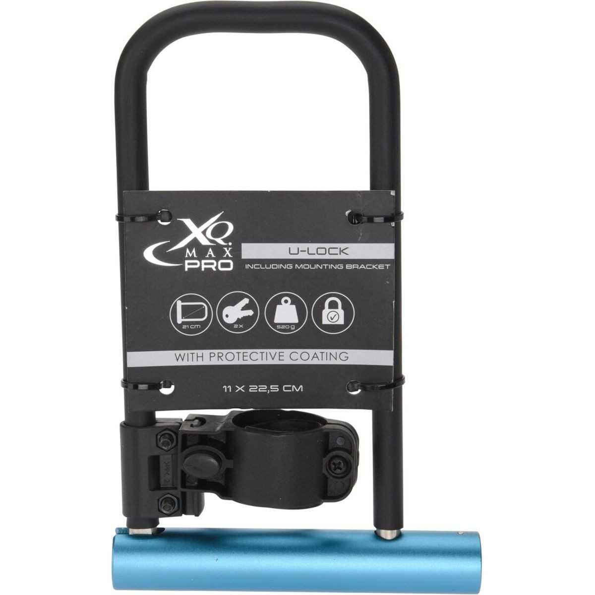 XQMAX U-LOCK dviračio užraktas 110X225 mm, mėlynas