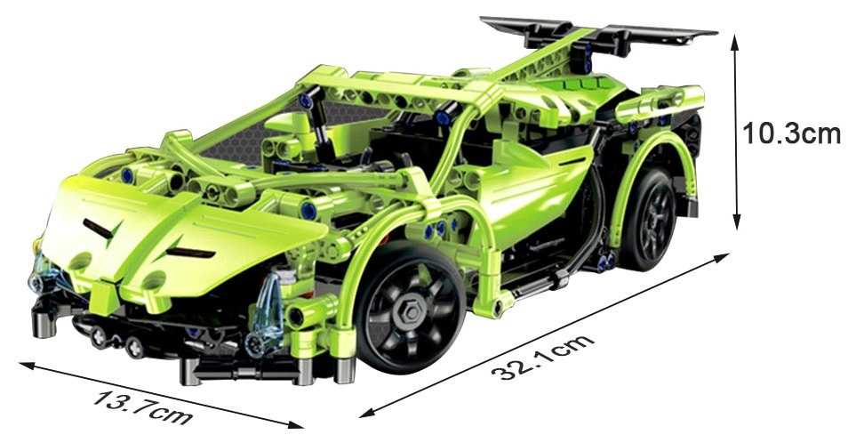 Konstruktorius 2in1 - sportinis automobilis valdomas nuotoliniu būdu, 453 dalių