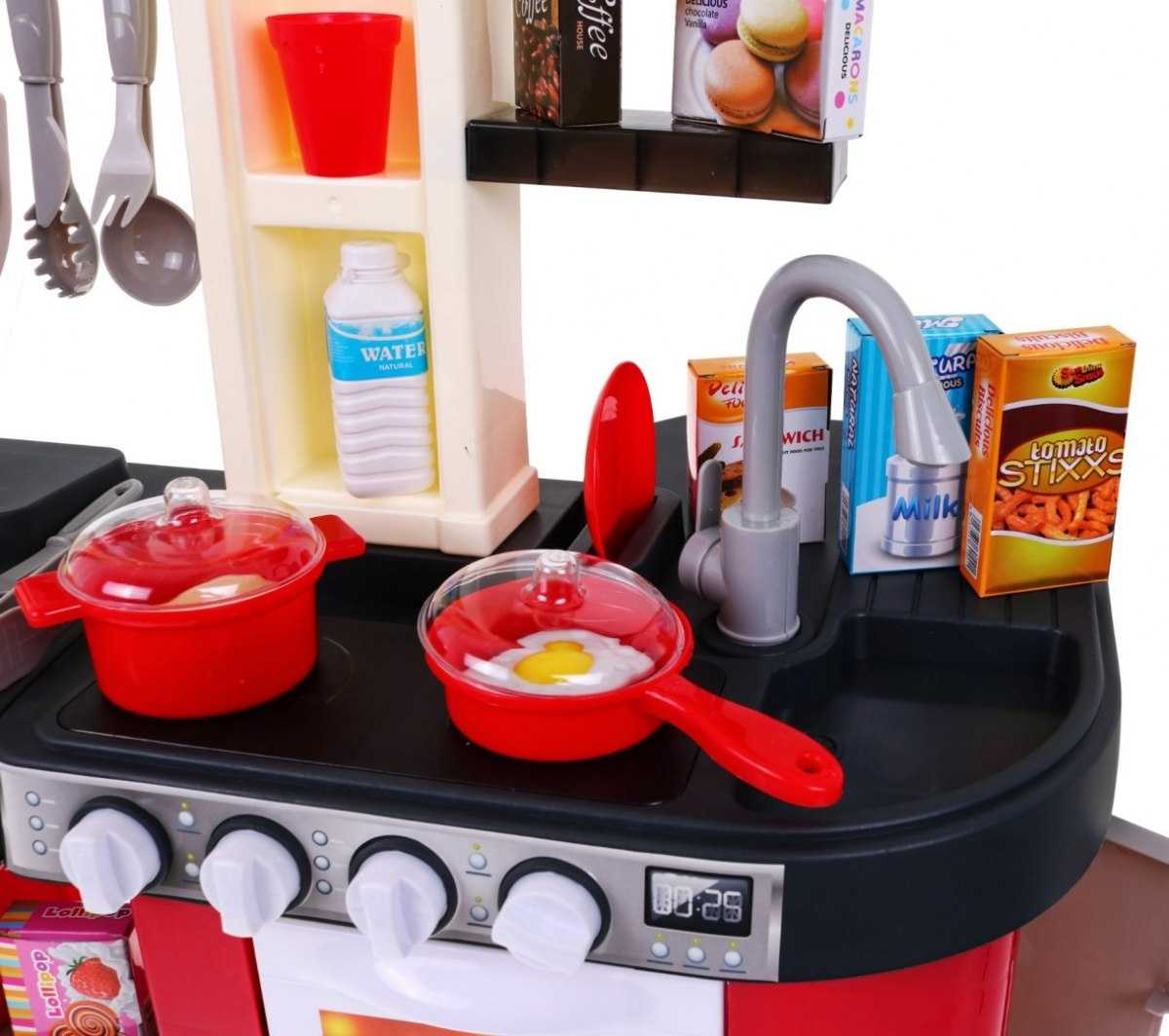 Žaislinė virtuvė su šaldytuvu 84 x 63 x 35 cm, raudona