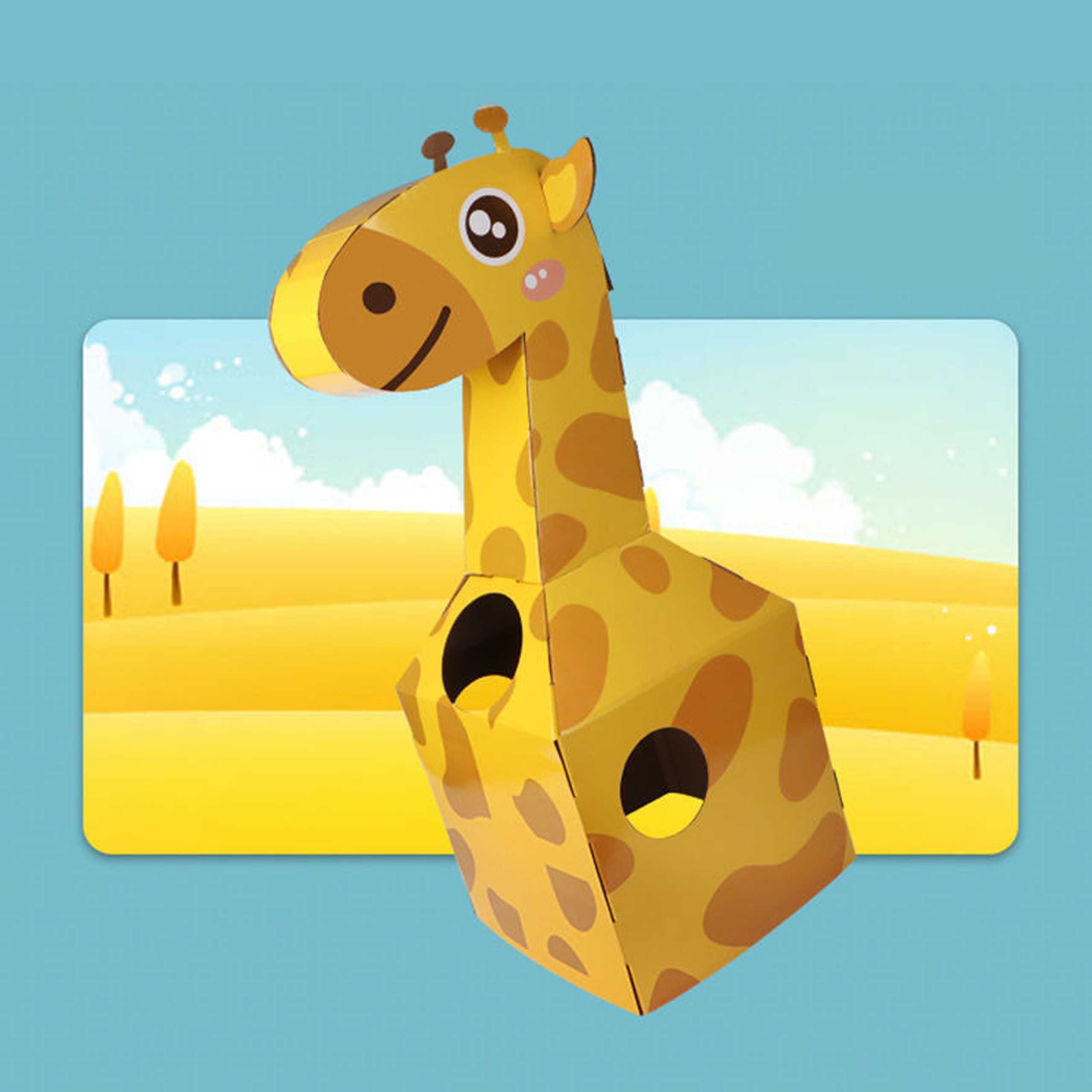Žirafos kostiumas vaikams iš kartono DIY
