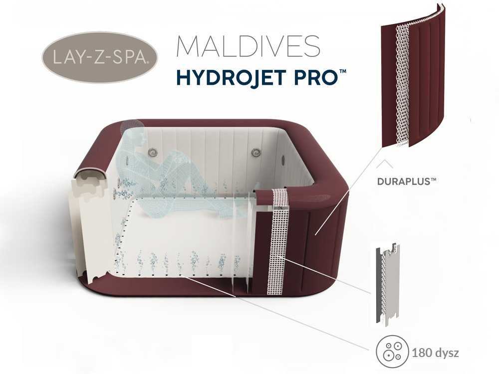 Bestway sūkurinė vonia Lay-Z-Spa MALDIVES su LED ir sėdynėmis, 5-7 asmenims