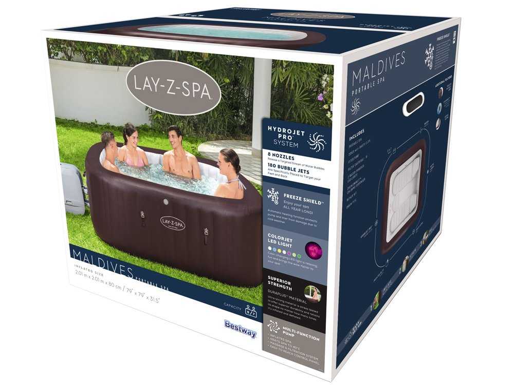 Bestway sūkurinė vonia Lay-Z-Spa MALDIVES su LED ir sėdynėmis, 5-7 asmenims