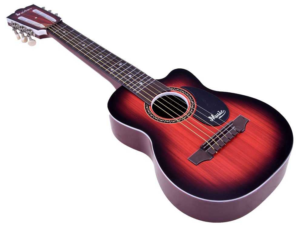 Šešių stygų vaikiška gitara, raudona