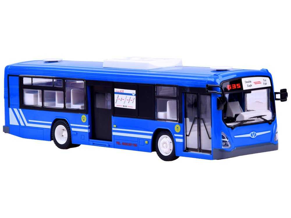 Didelis autobusas su atidaromomis durimis, mėlynas 