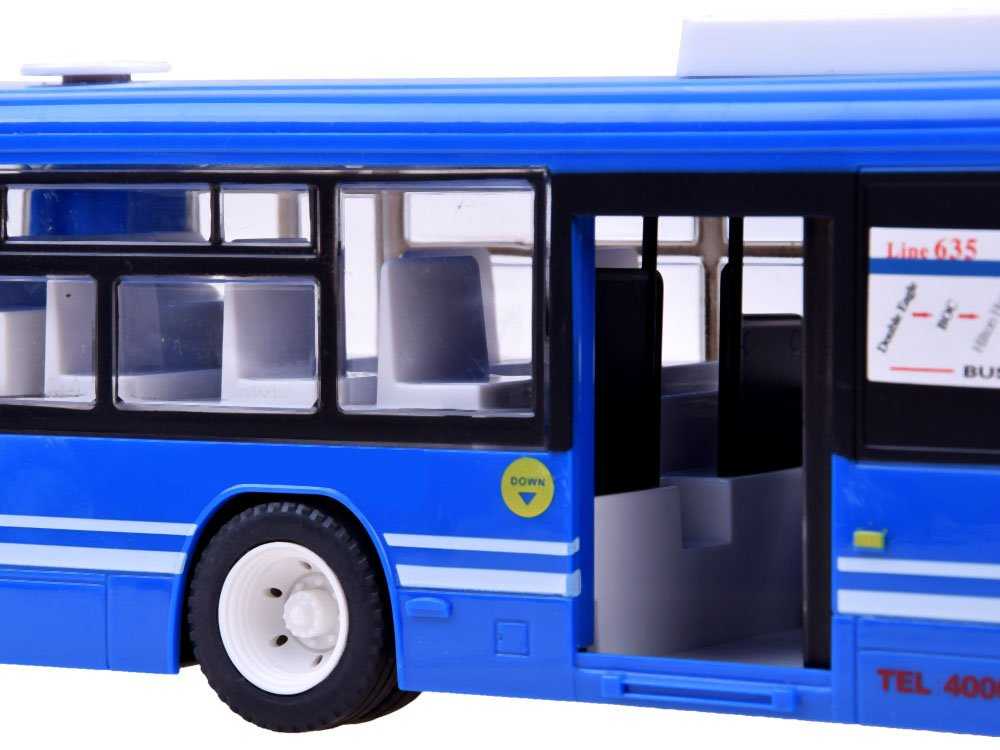 Didelis autobusas su atidaromomis durimis, mėlynas 