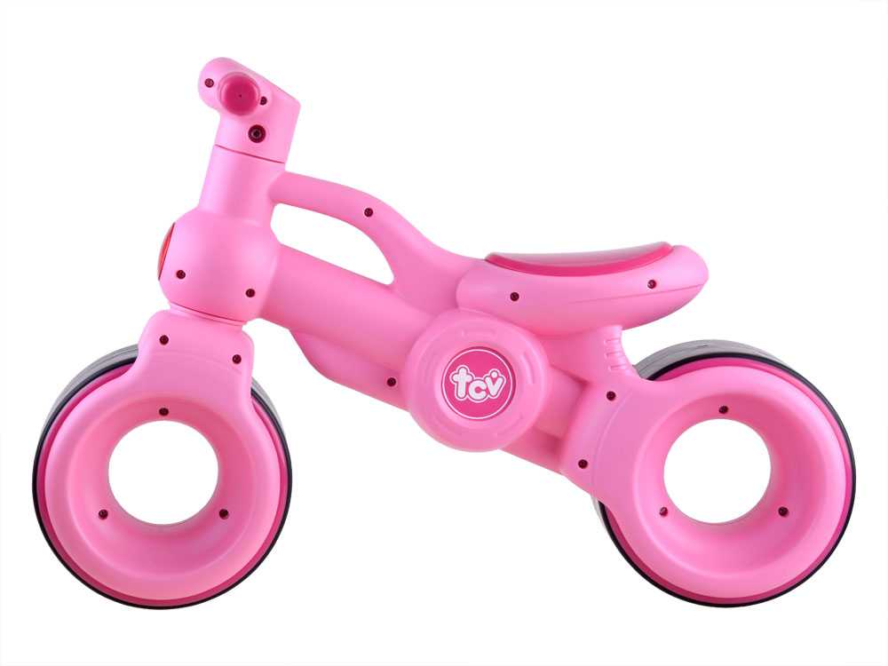 Vaikiškas paspiriamas dviratis, rožinis