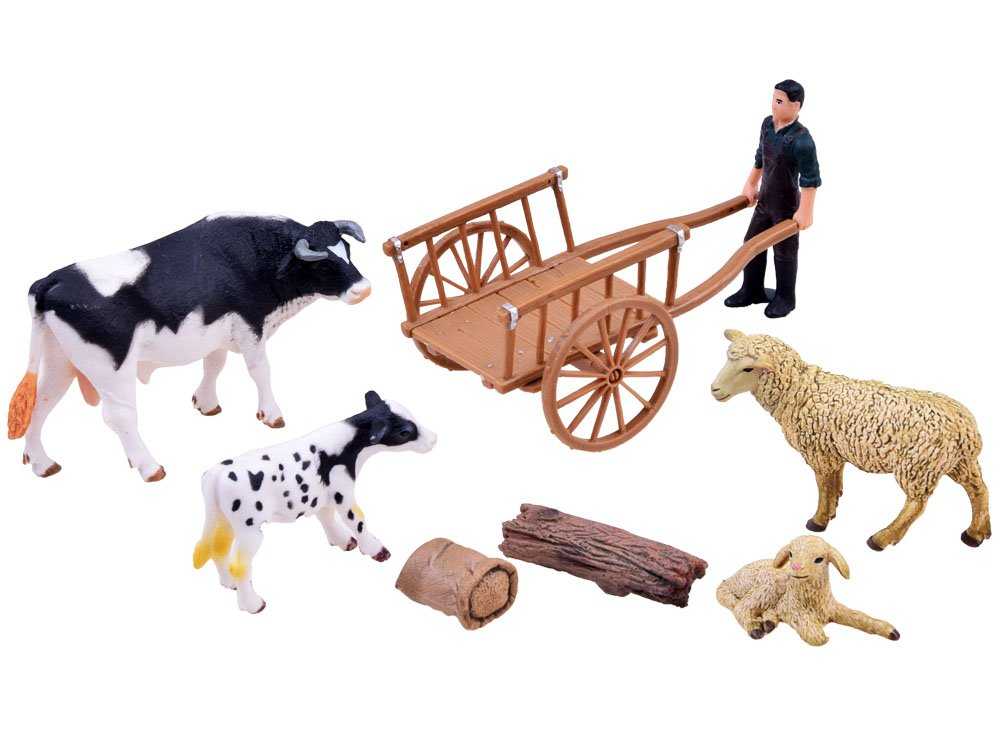 Gyvūnų ūkis su karvėmis ir avimis