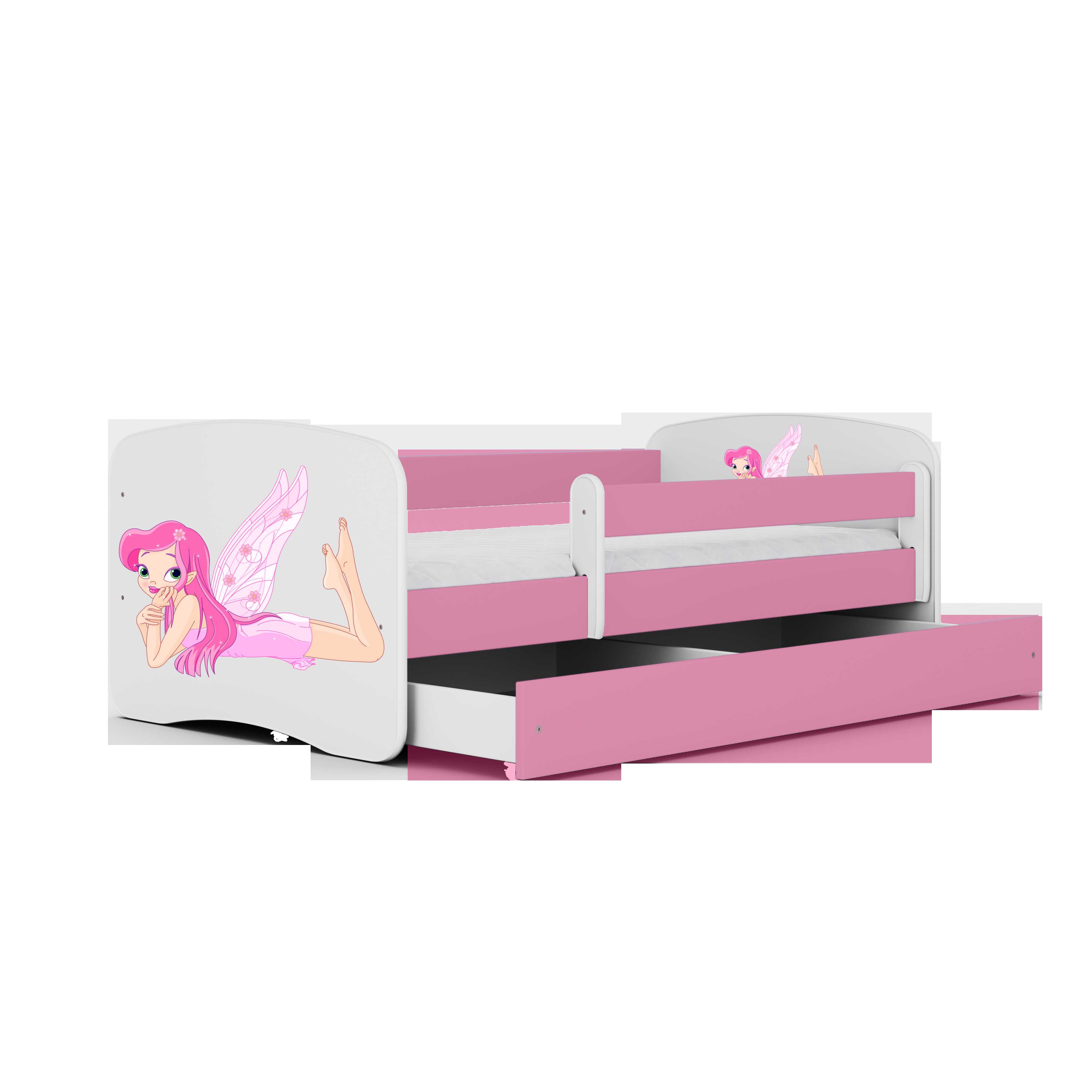 Lova Babydreams - Fėja, rožinė, 160x80, su stalčiumi