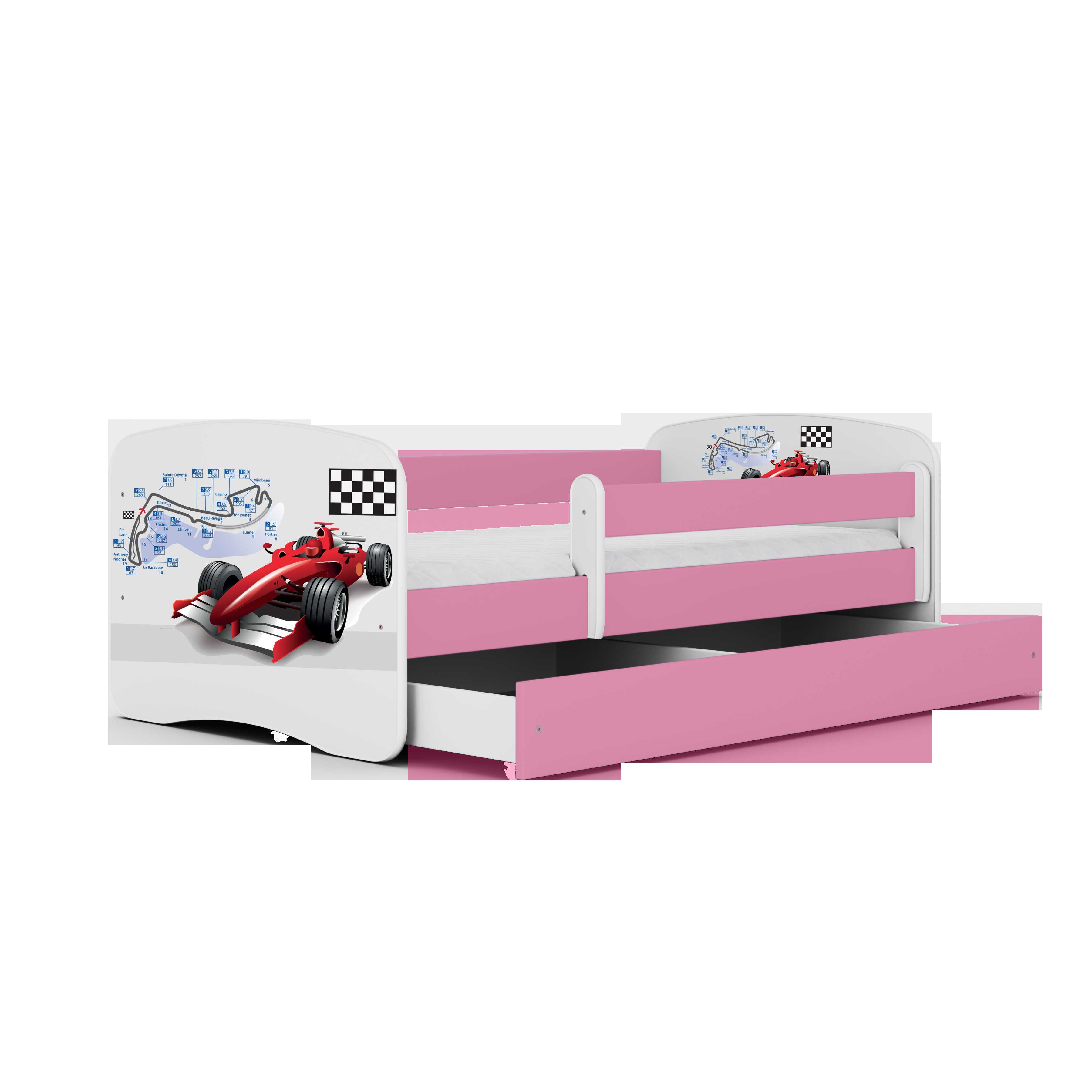 Lova Babydreams - Formulė, rožinė, 160x80, su stalčiumi