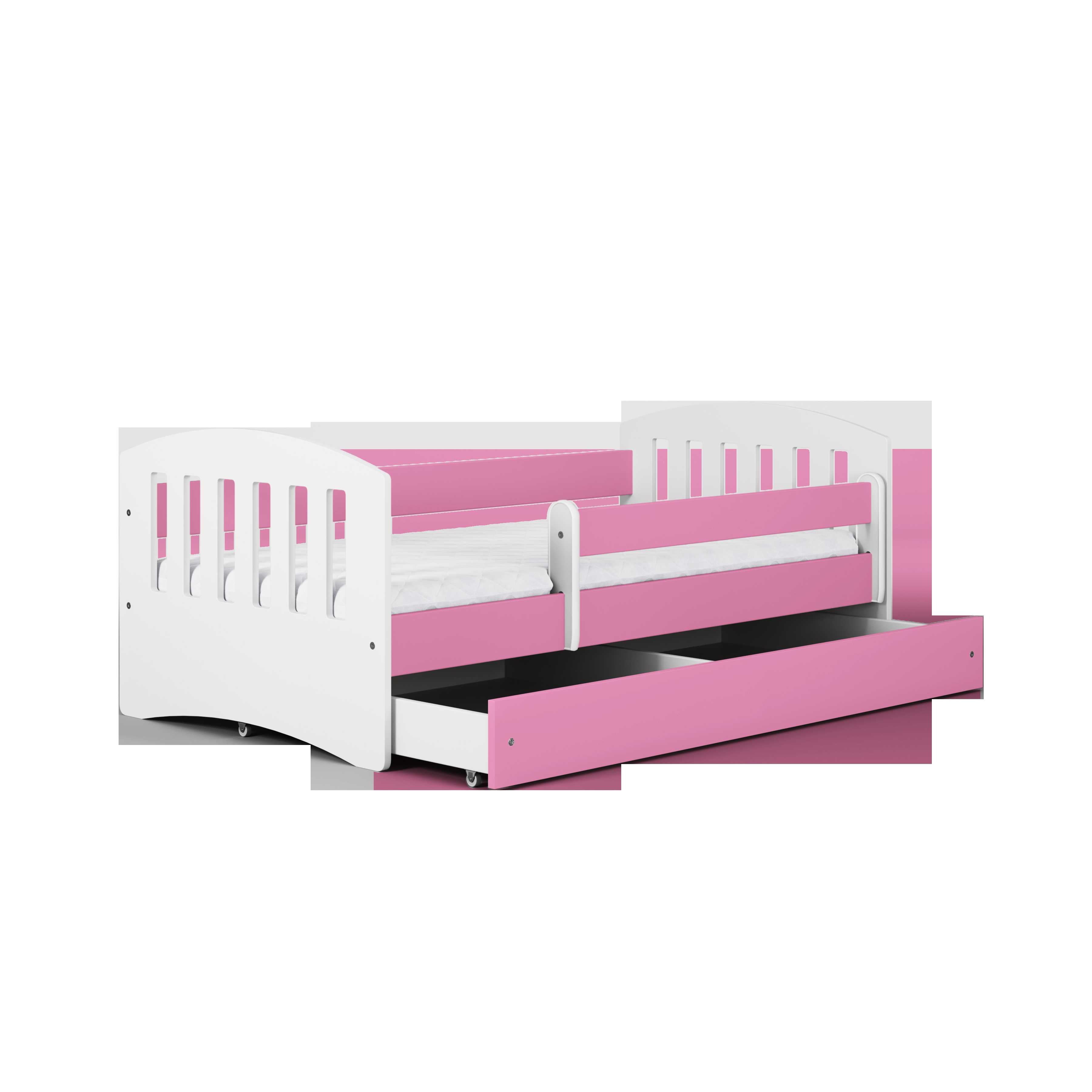 Lova - Klasikinė I, rožinė, 180x80, su stalčiumi