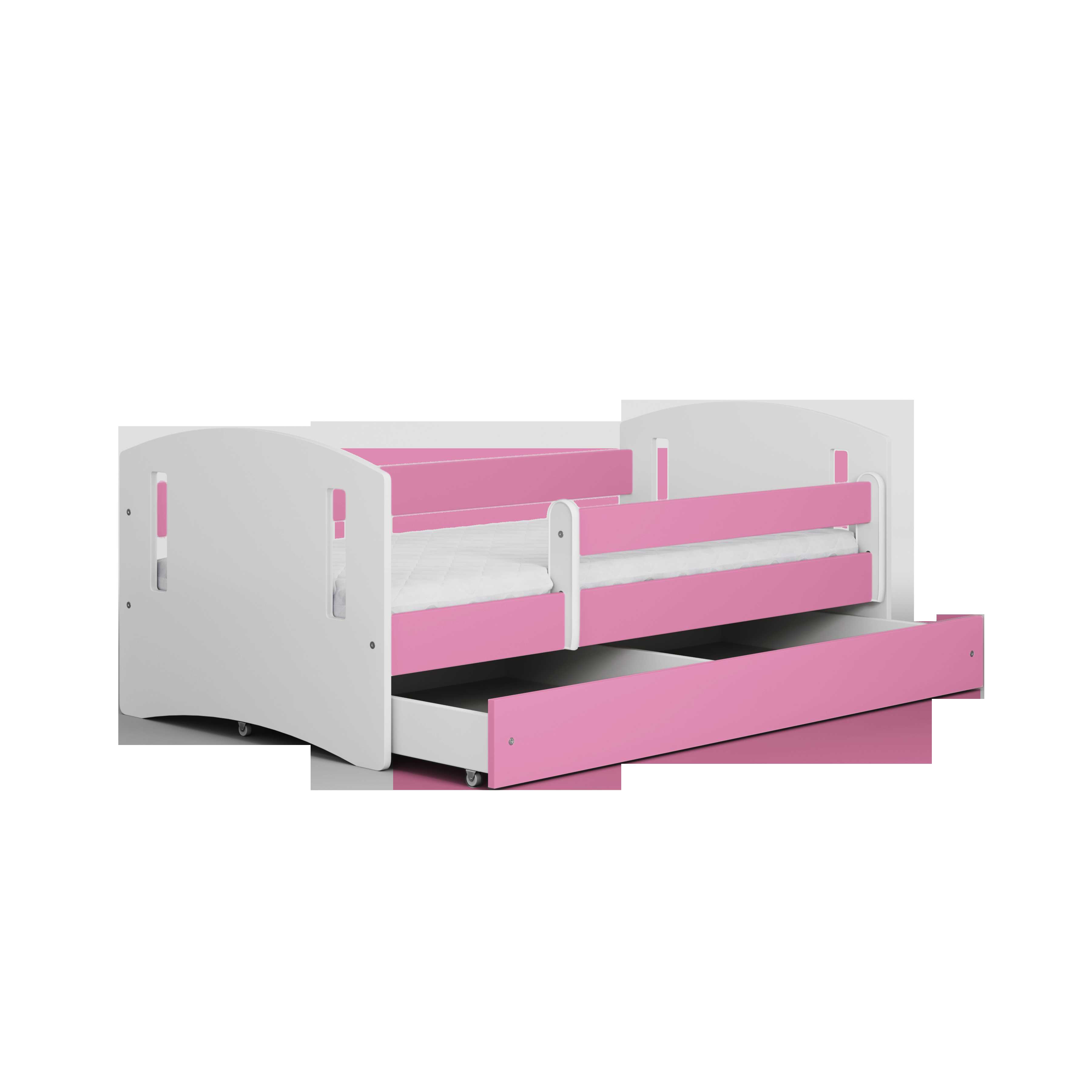 Lova - Klasikinė II, rožinė, 180x80, su stalčiumi