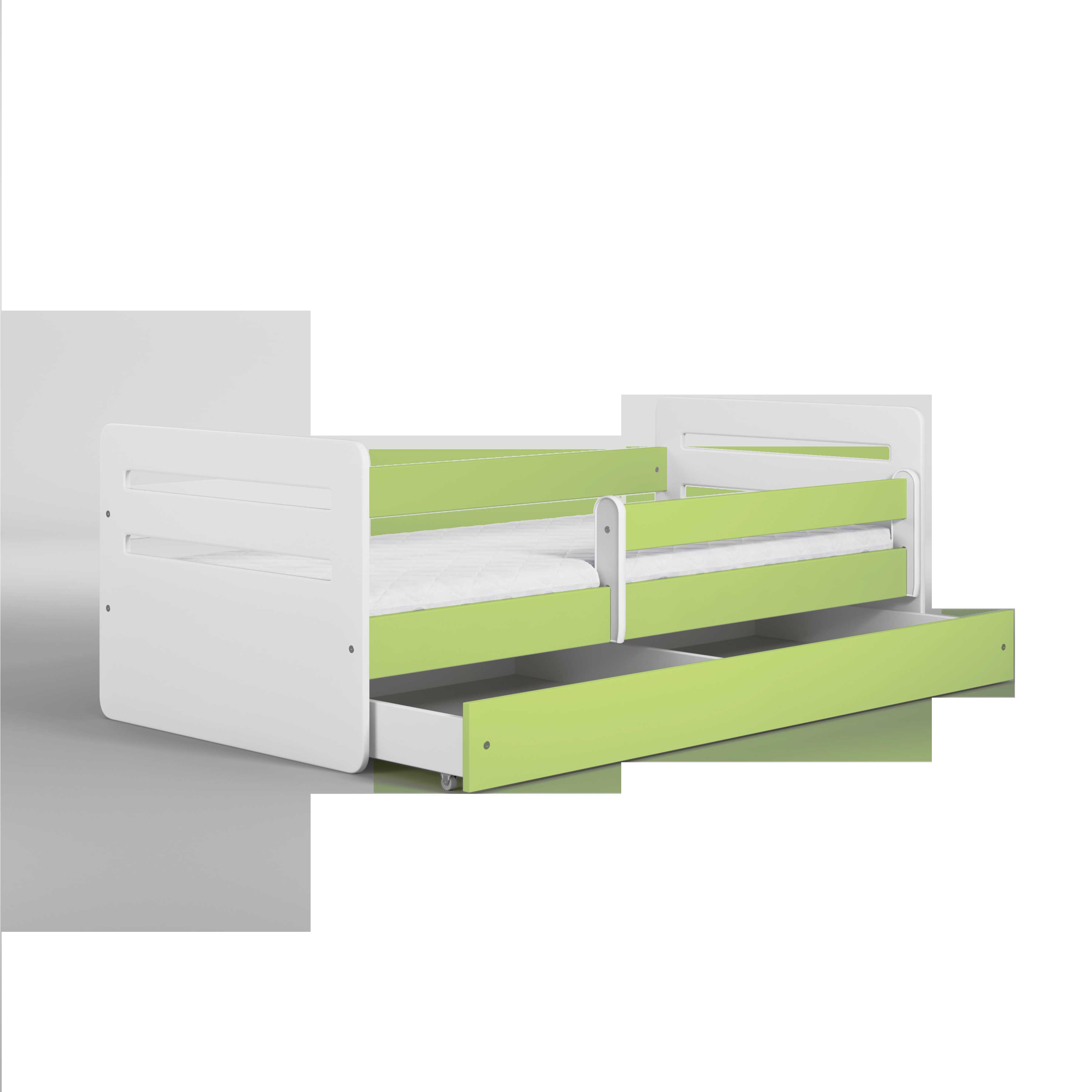 Lova - Tomi, žalia, 140x80, su stalčiumi