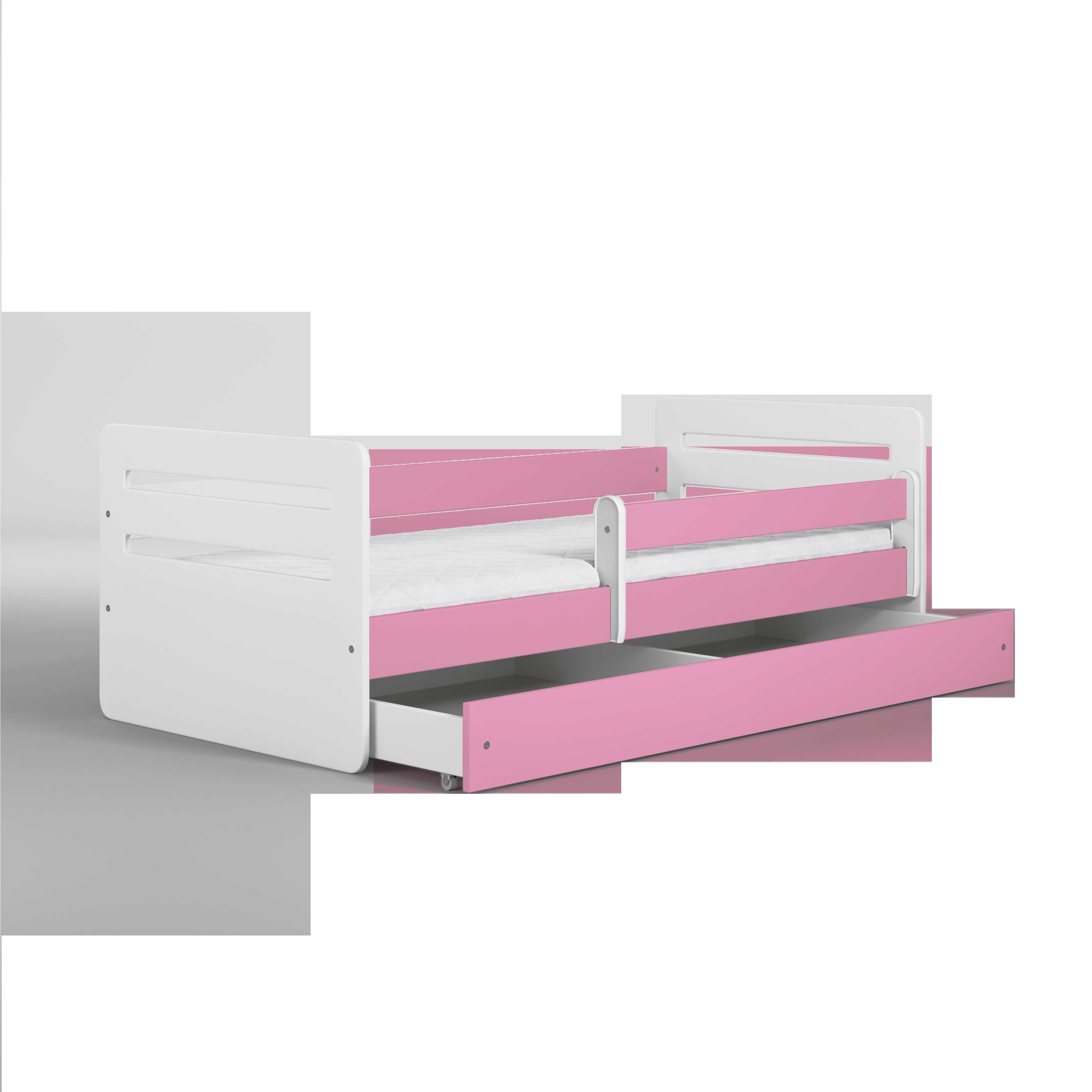Lova - Tomi, rožinė, 140x80, su stalčiumi