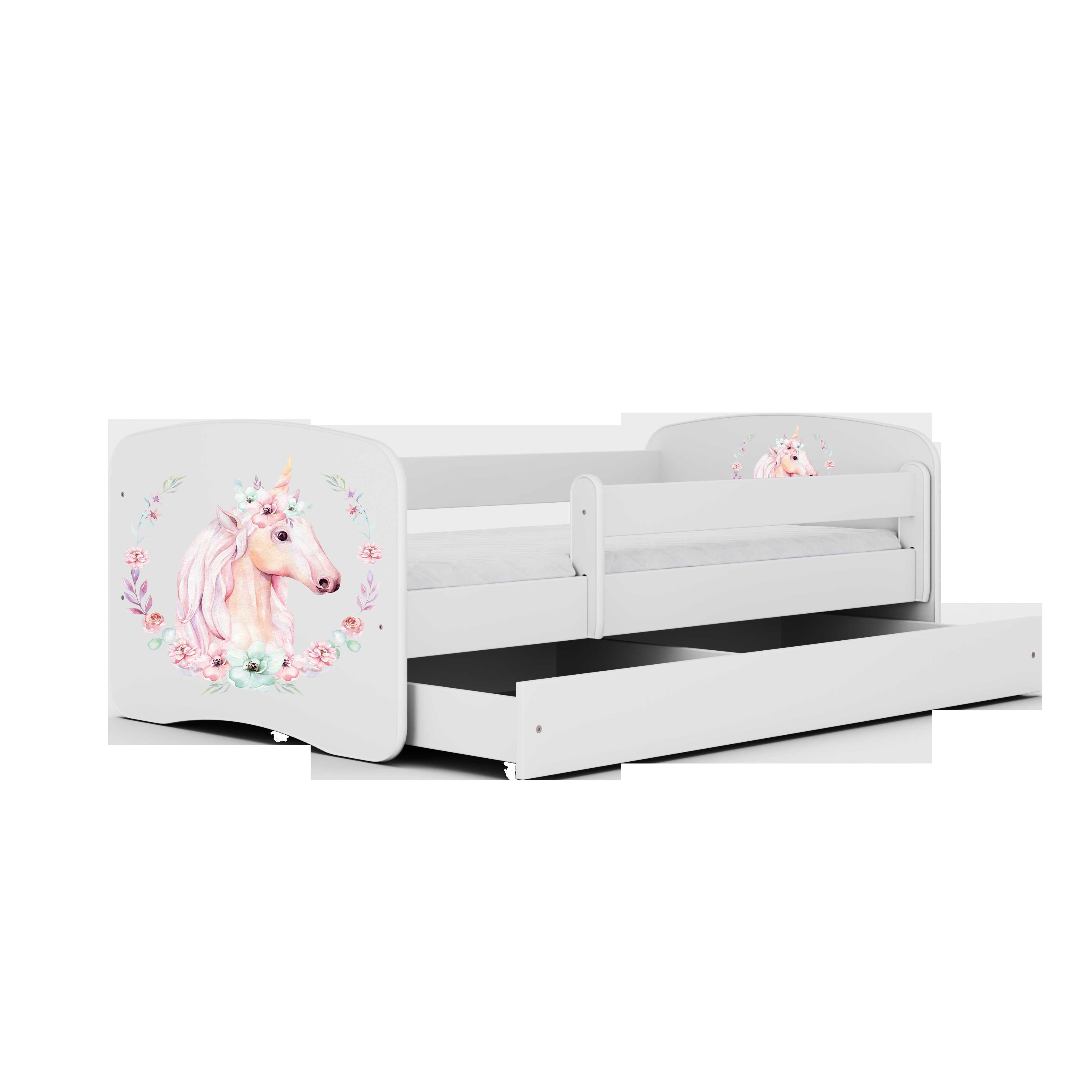 Lova Babydreams - Vienaragis, balta, 160x80, su stalčiumi