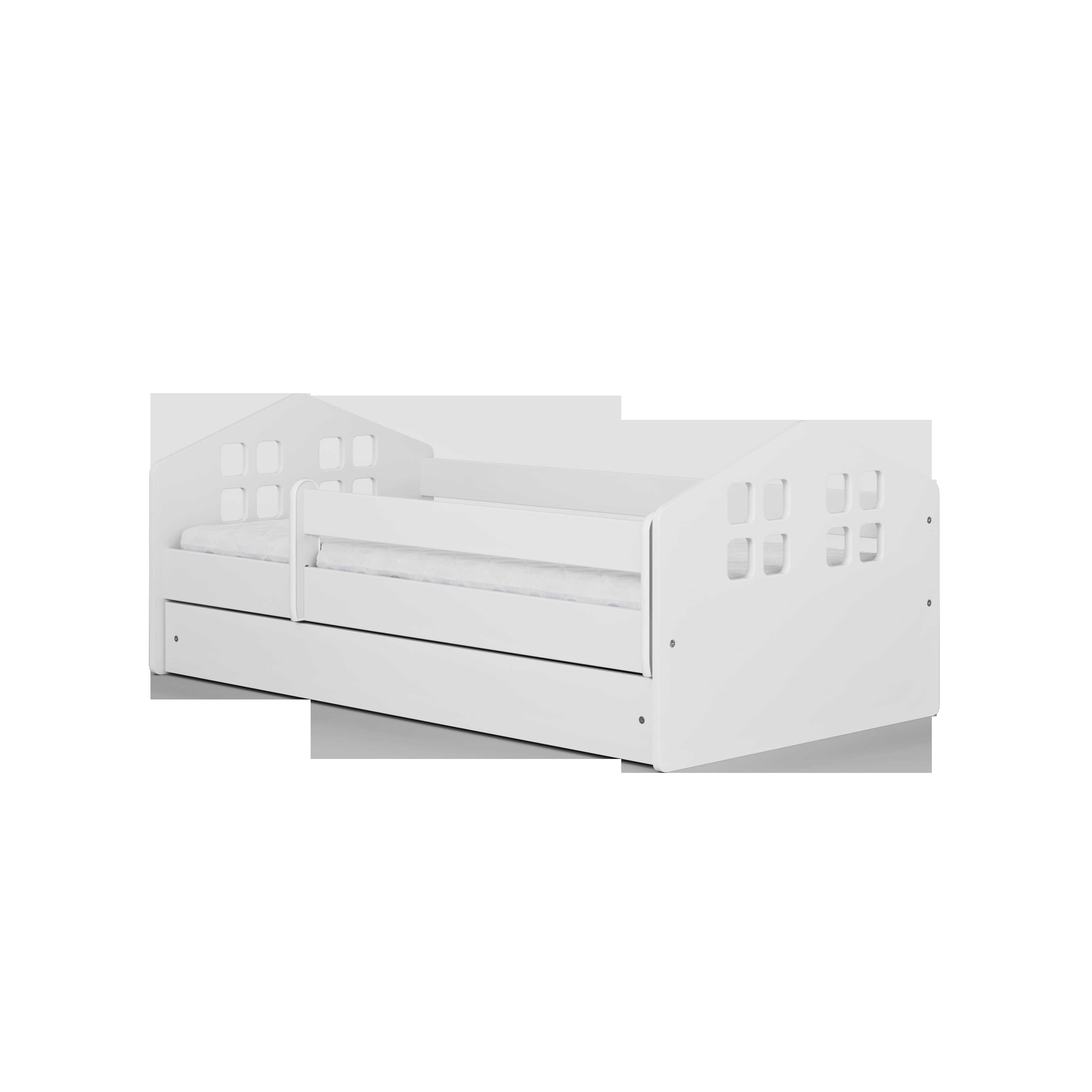 Lova - Kacper, balta, 160x80, su stalčiumi