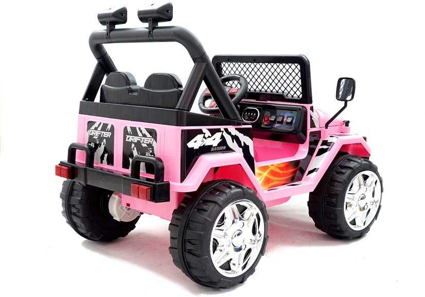 Vienvietis elektromobilis Jeep Raptor 4x4, rožinis