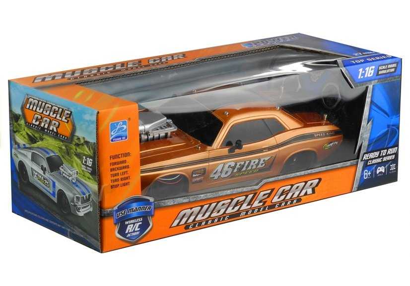 Nuotoliniu būdu valdomas automobilis Dodge Challenger 1:16 , oranžinis