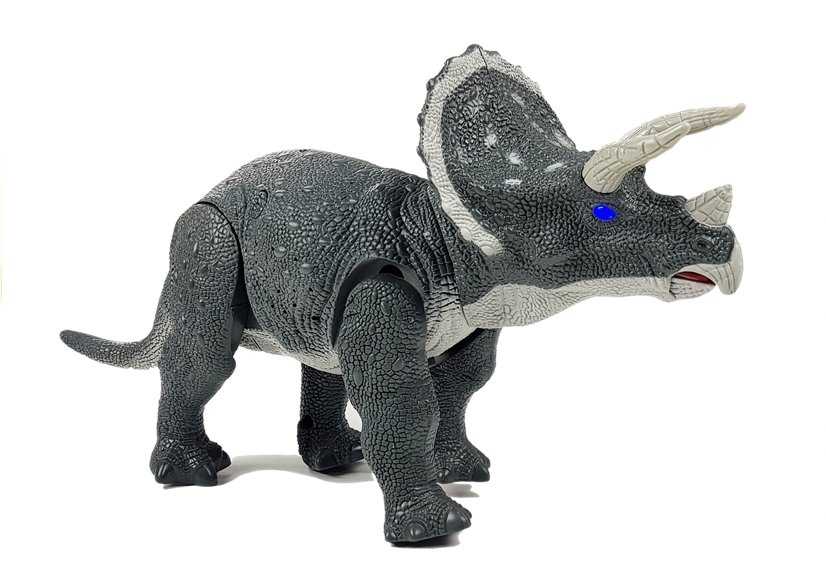 Didelis žaislinis dinozauras Triceratopas, pilkas