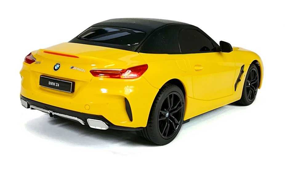 Nuotoliniu būdu valdomas BMW Z4 Roadster automobilis, geltonas
