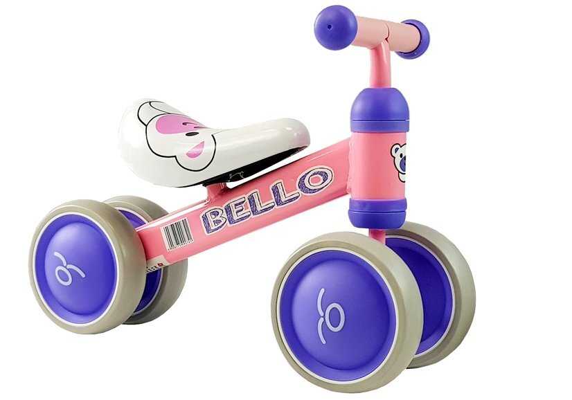 Balansinis dviratukas su dvigubais ratais Bello, rožinis