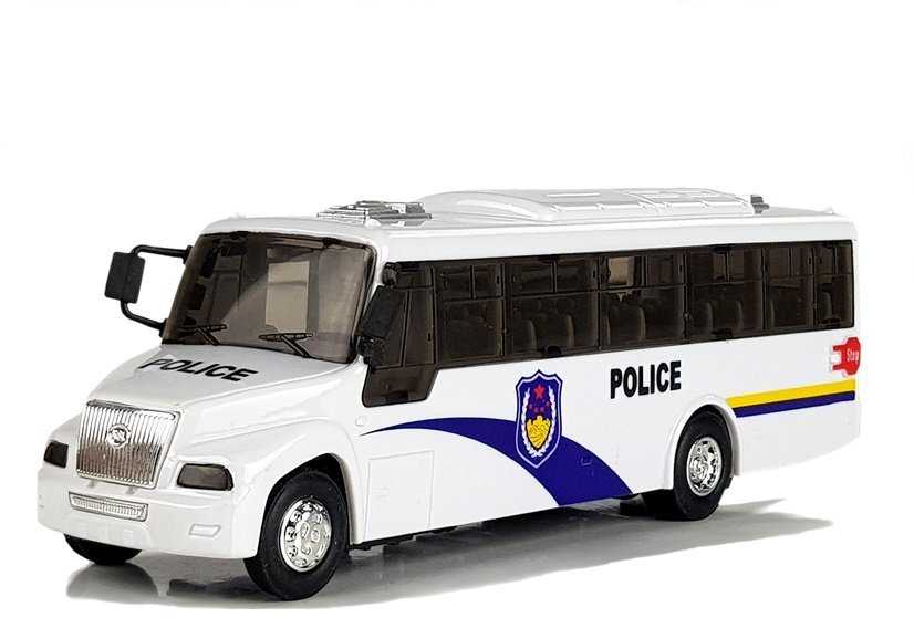 Žaislinis policijos autobusas, baltas