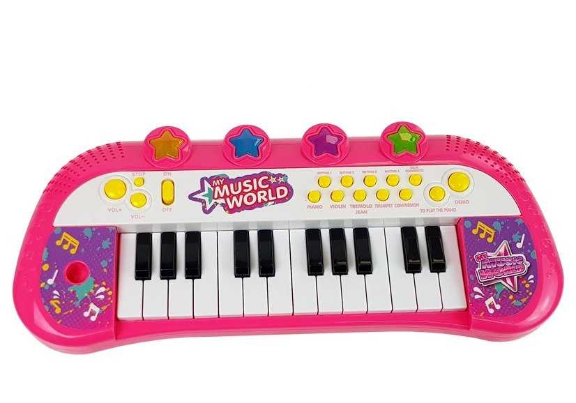 Vaikiškas sintezatorius, 24 klavišai, rožinis