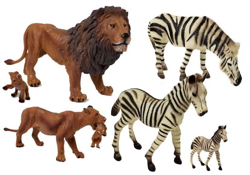 Figūrėlių rinkinys „Safari Animals - liūtai ir zebrai“ 