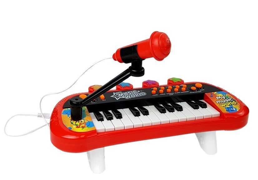 Vaikiškas sintezatorius, 24 klavišai, raudonas