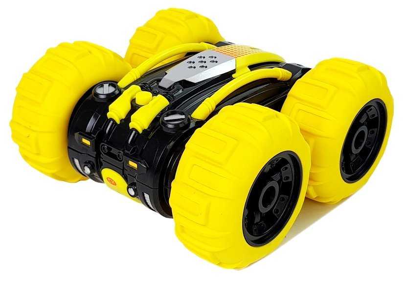 Nuotoliniu būdu valdomas automobilis-amfibija, geltonas