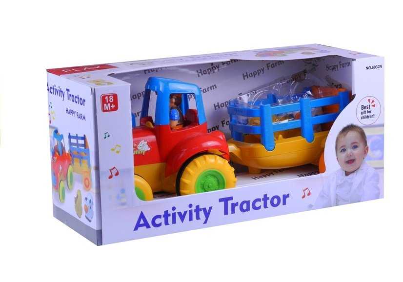 Žaislinis traktorius su gyvūnėliais