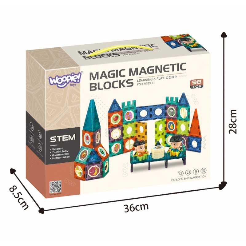 Magnetinis konstruktorius - Pilis, 98 elementai