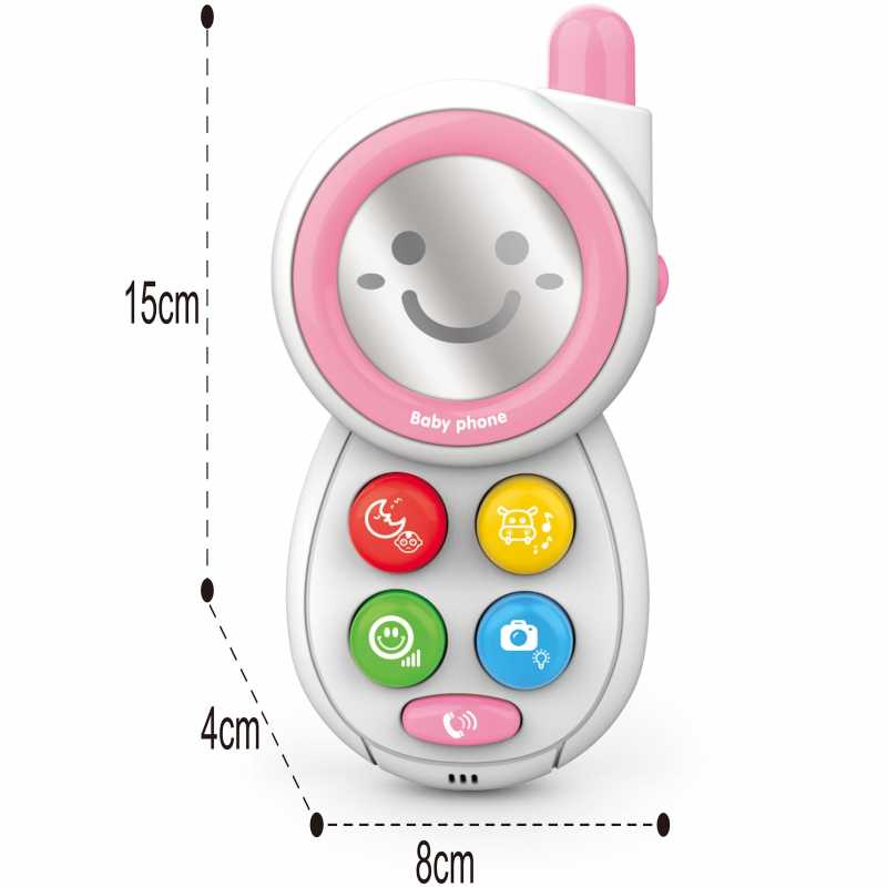 Interaktyvus mobilusis telefonas su garsais, rožinis