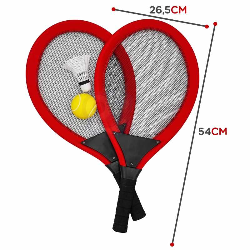 Didelės badmintono raketės vaikams, raudonos
