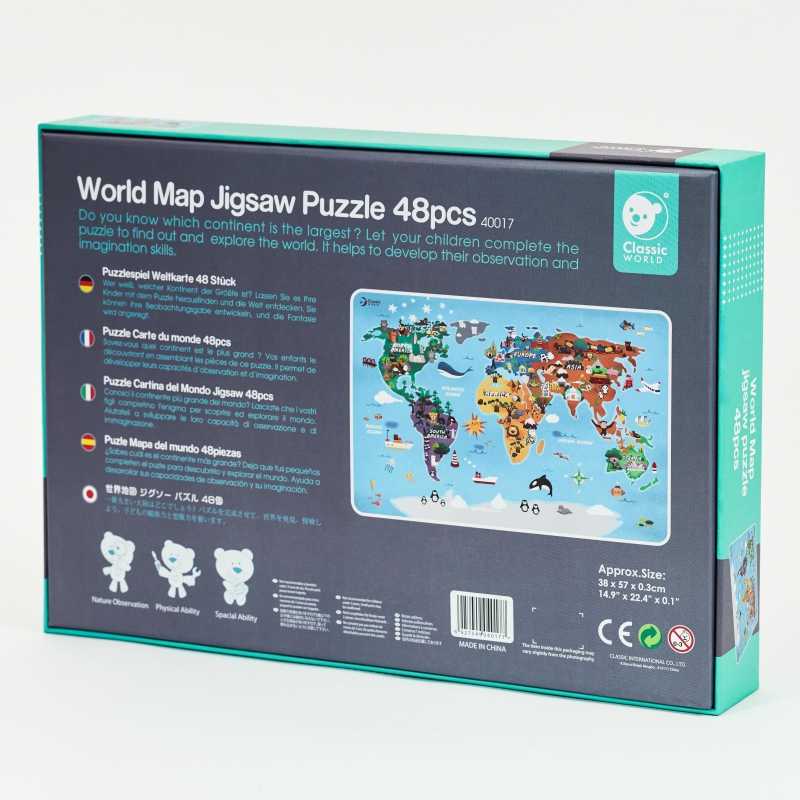Classic World dėlionė: pasaulio žemėlapis, 48 el.					