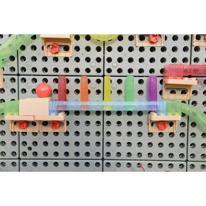 Medinės lentos STEM priedai -  Kamuoliukų takelis, 120 elementų				