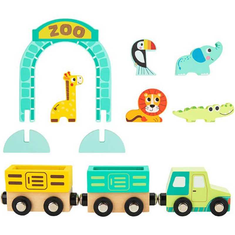 Tooky Toy medinė lenta zoologijos sodo tema					