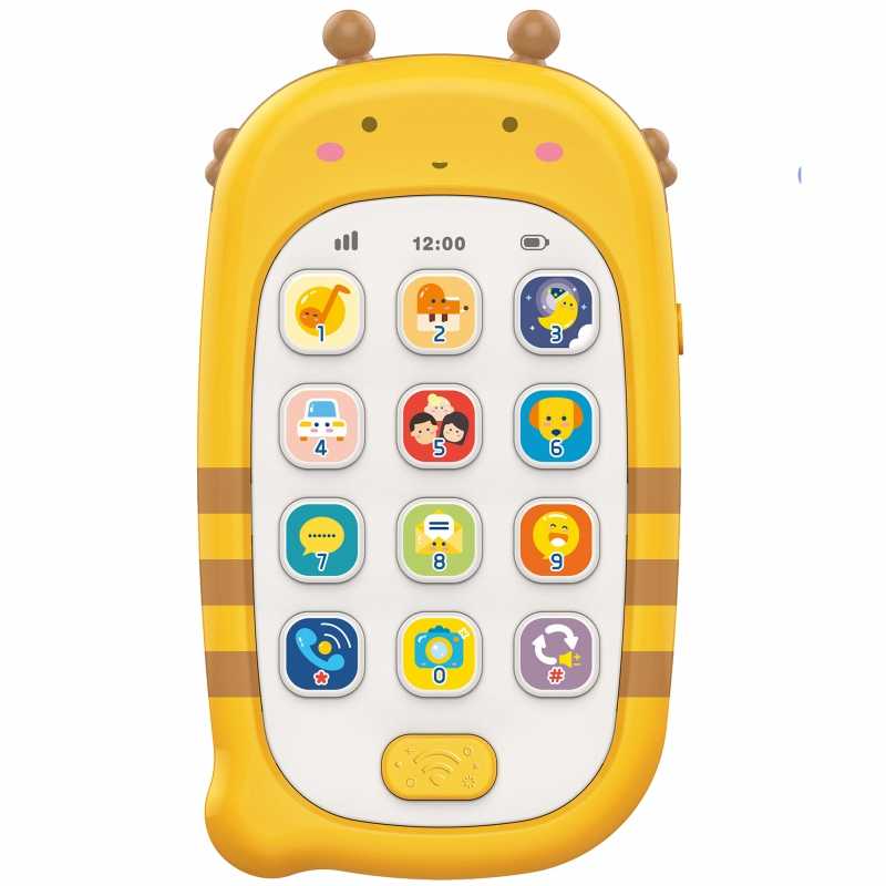 WOOPIE interaktyvus mobilusis telefonas su garsais, geltonas