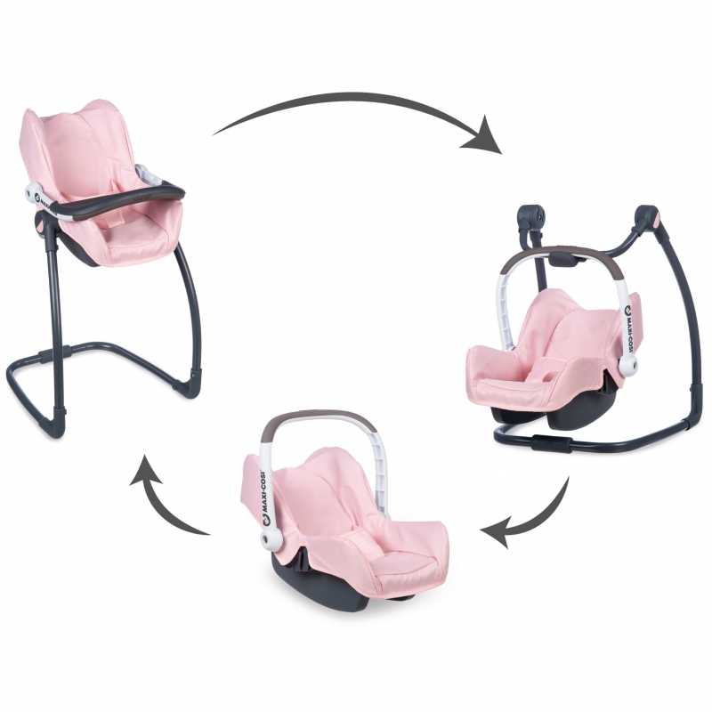3in1 lėlės maitinimo kėdutė Maxi Cosi Quinny, rožinės spalvos