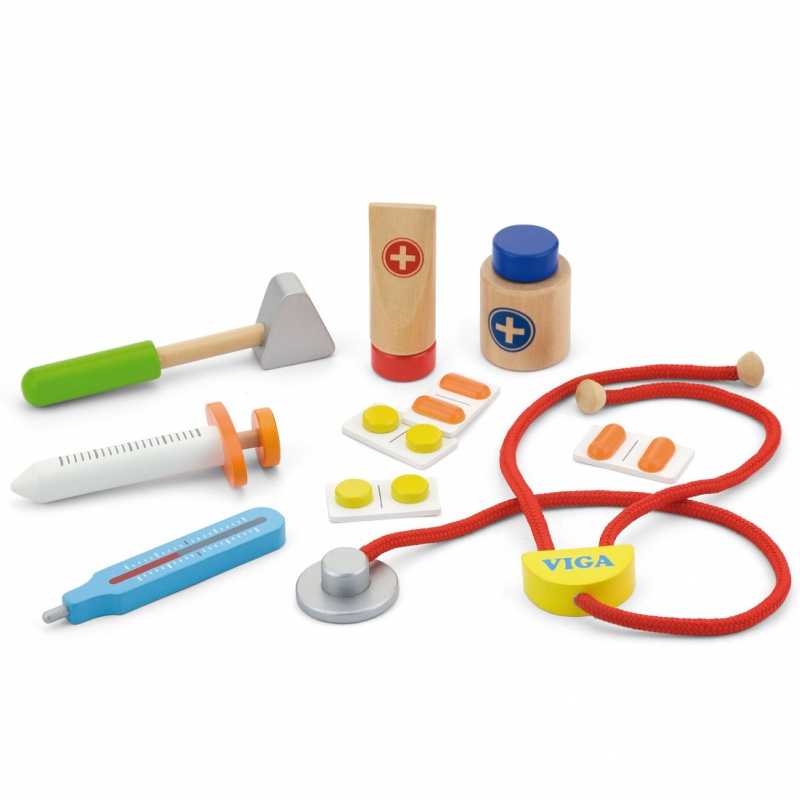 Medinis mažo gydytojo rinkinys lagamine - Viga Toys				