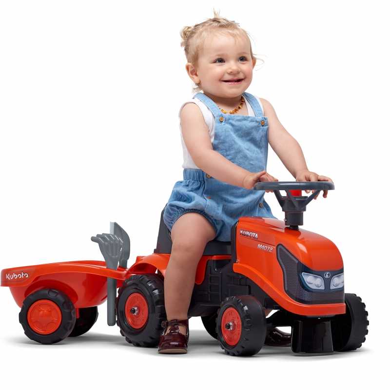 Paspiriamas traktorius Falk Baby Kubota, oranžinis