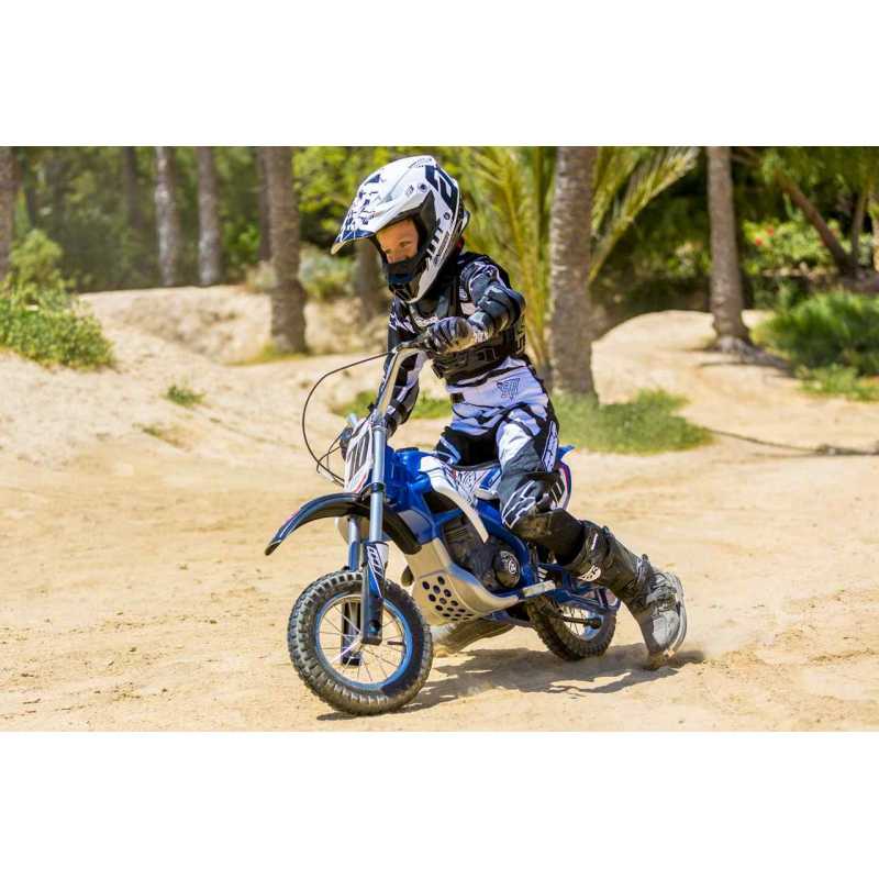 Elektrinis motociklas pripučiamais ratais Motor Cross Injusa, mėlynas
