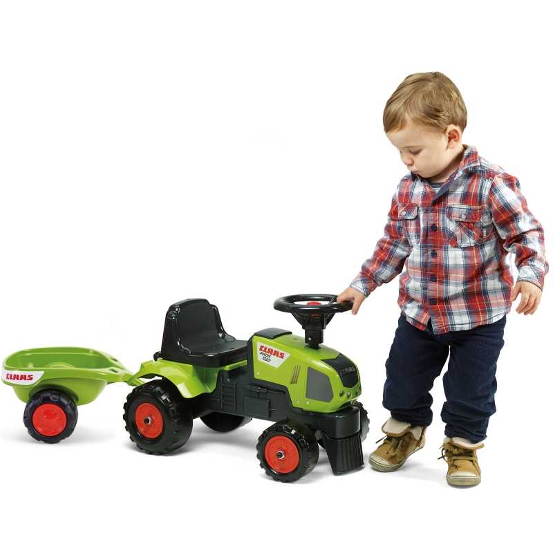 Paspiriamas traktorius su priekaba - Baby Claas Axos 310, žalias