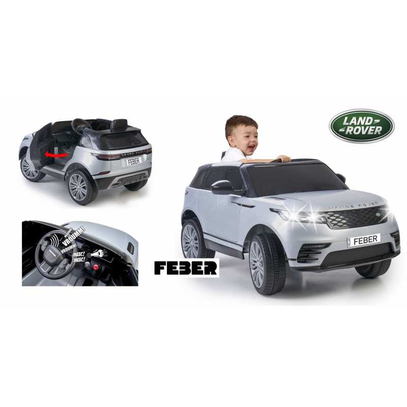 Vaikiškas vienvietis elektromobilis - Range Rover Velar, pilkas
